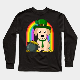 Labrador Rainbow Irish Clover St Patrick Day Dog Gift product Long Sleeve T-Shirt